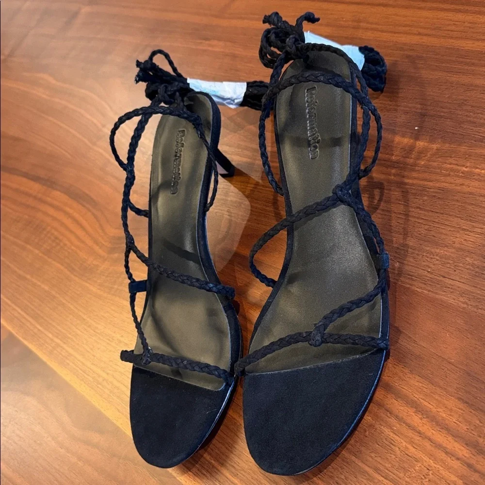NEW! Reformation Porto Sandal Black US 8
